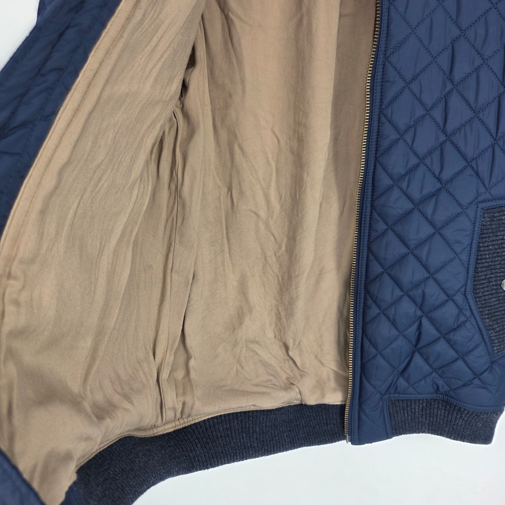 Southern Tide Mens Quilted Bomber Jacket Navy Blue Full Zip Small - Picture 10 of 10